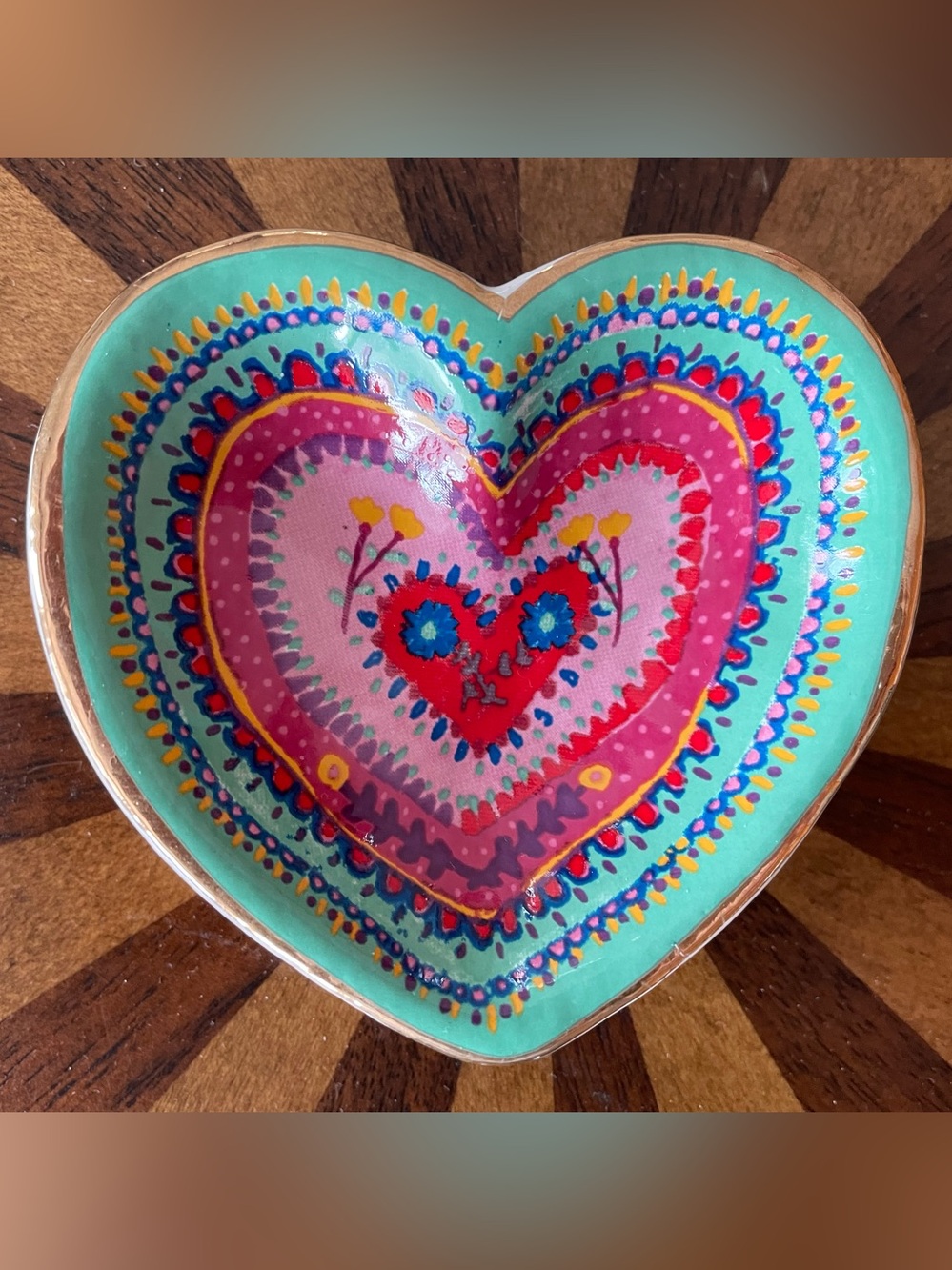Natural Life Artisan Heart Trinket / Jewelry Dish DSH157